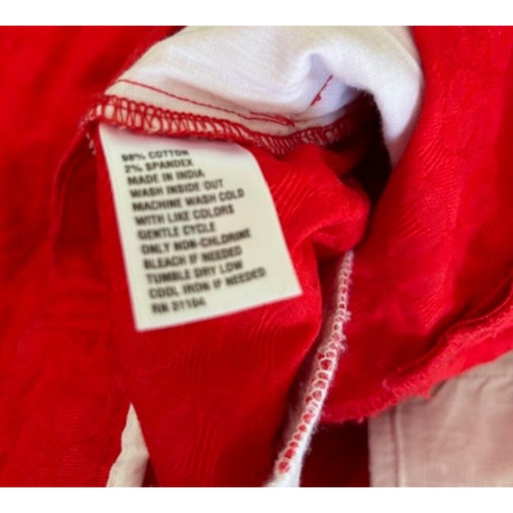 Caribbean‎ Joe Women's Shelby Size 6 Scalloped Hem Red Shorts - Picture 5 of 5